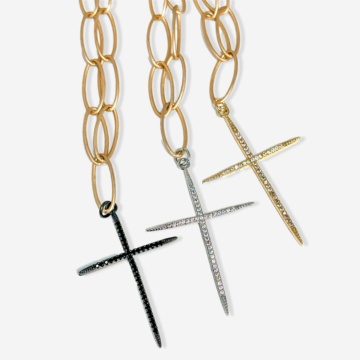 Chunky Cross Necklace - Danielle 429 – Ronda Smith Designs Chunky Cross Necklace - Danielle 429 – Ronda Smith Designs